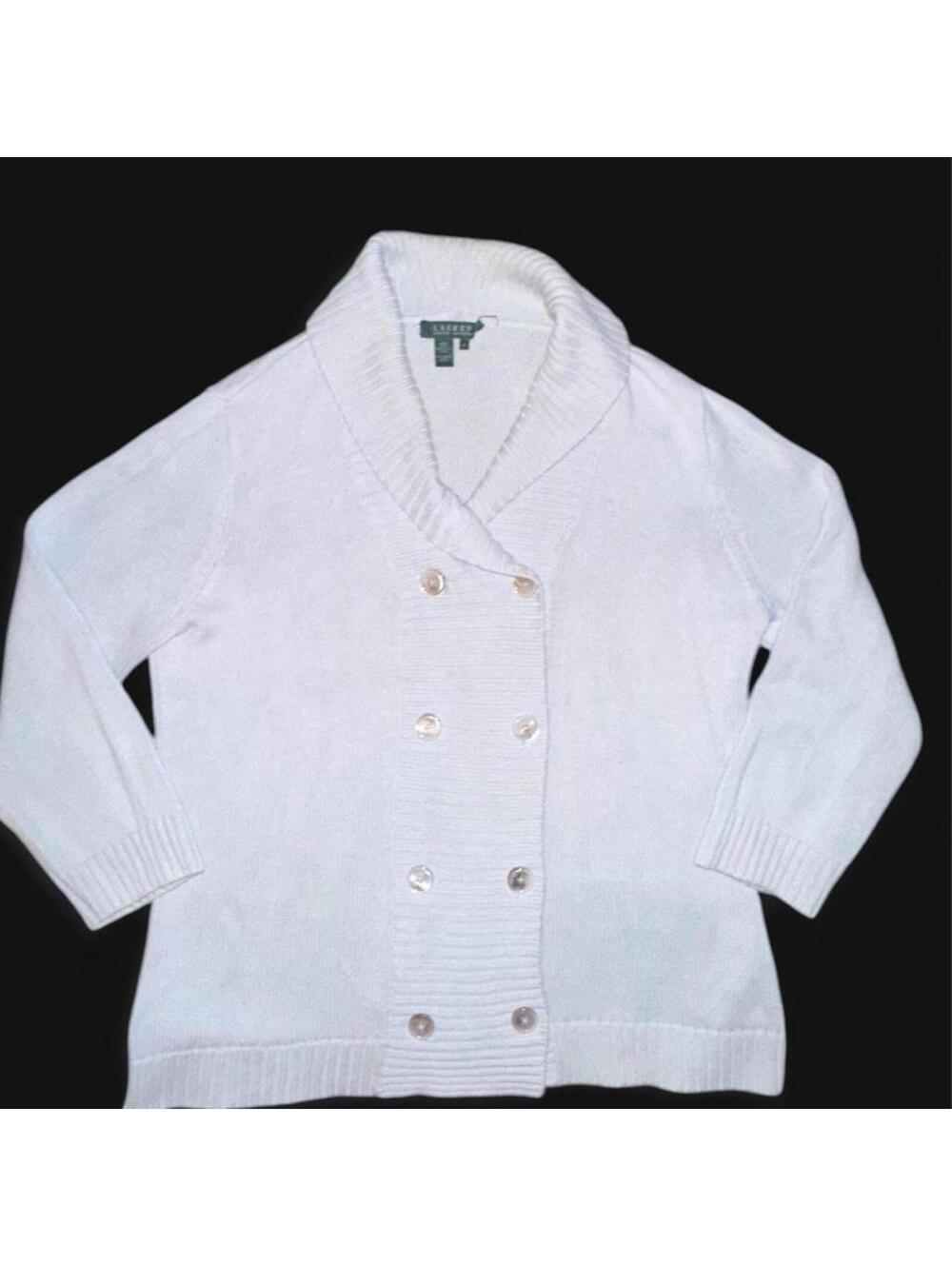 Lauren Ralph Lauren Double-Breasted Shawl Collar Cardigan Sweater XL